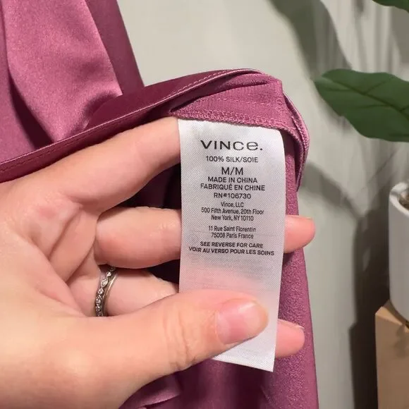 Vince Silk Satin Button Down Blouse – New With Tags - Picture 7 of 7